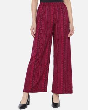 printed palazzos with elasticated waist