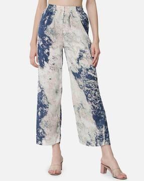 printed palazzos with elasticated waist