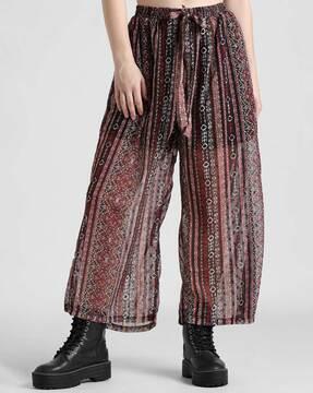 printed palazzos with elasticated waist