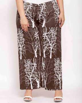 printed palazzos with elasticated waistband