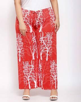 printed palazzos with elasticated waistband