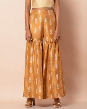 printed palazzos with semi-elasticated waist