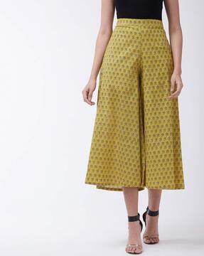 printed palazzos with semi-elasticated waist