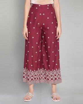 printed palazzos with semi-elasticated waist