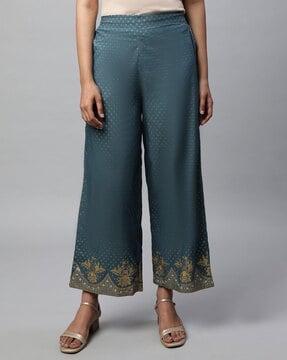 printed palazzos with semi-elasticated waist