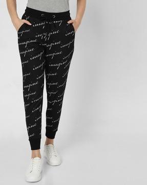 printed pants with drawstring waist