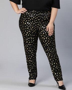 printed pants with elasticated waist