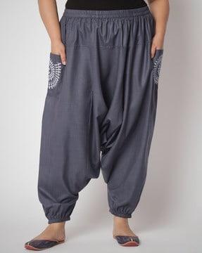 printed pants with elasticated waist