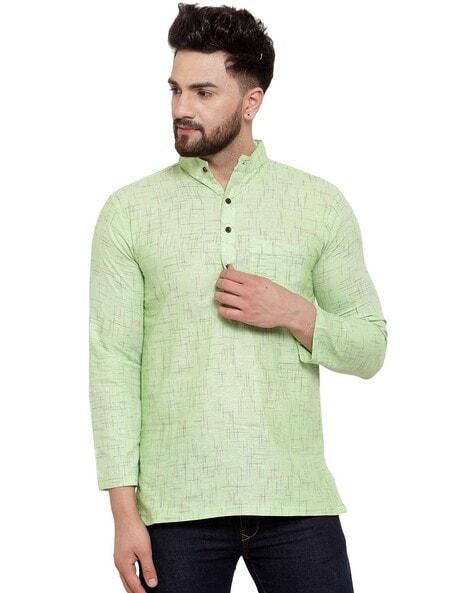 printed patch-pocket short kurta