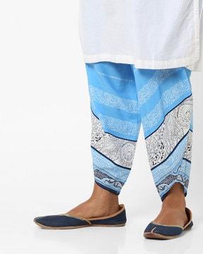 printed patiala pants with elasticated waistband