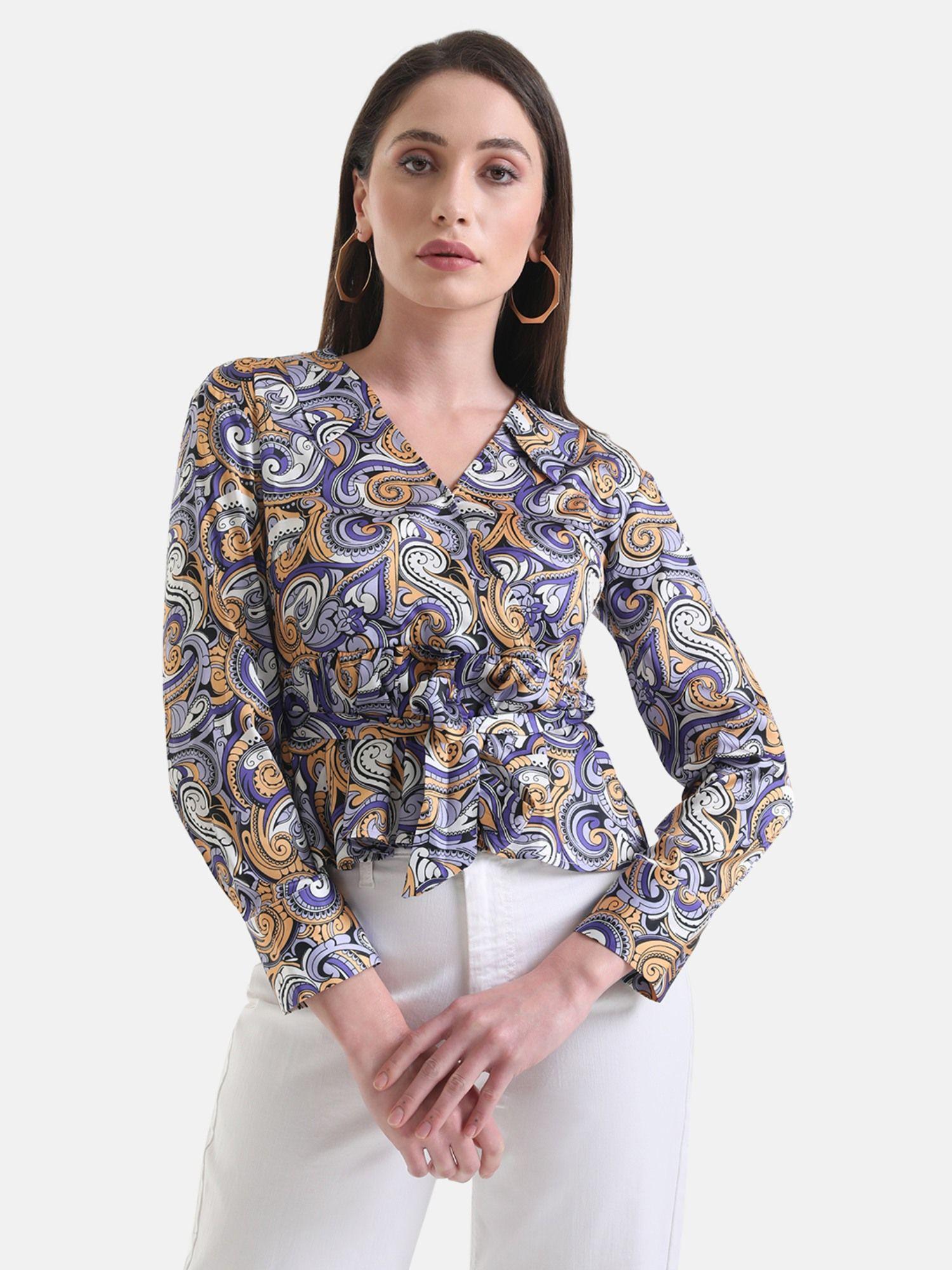 printed peplum top (set of 2)