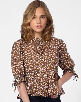 printed peplum top