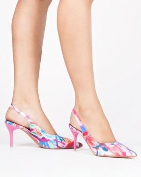 printed pointed-toe stilettos