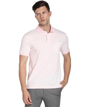printed polo-t-shirt with patch pocket