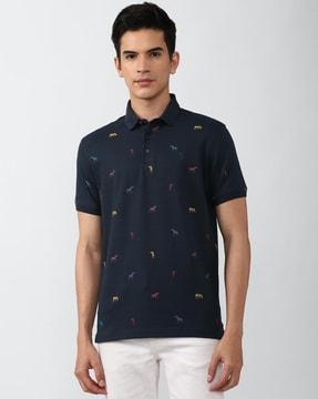 printed polo t-shirt