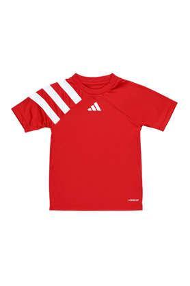 printed polyester regular fit boys t-shirt - dark_red