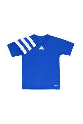printed polyester regular fit boys t-shirt - royal blue