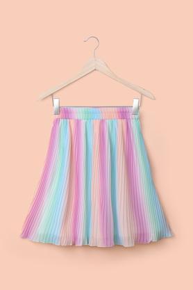 printed polyester regular fit girl's shorts - multi