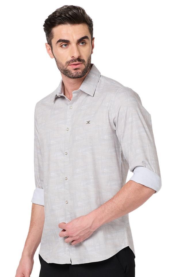 printed polyester regular fit mens casual shirt