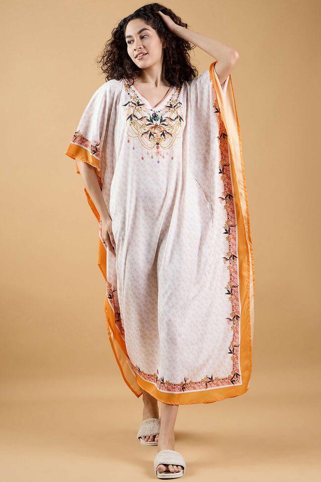 printed polyester regular fit womens kaftan