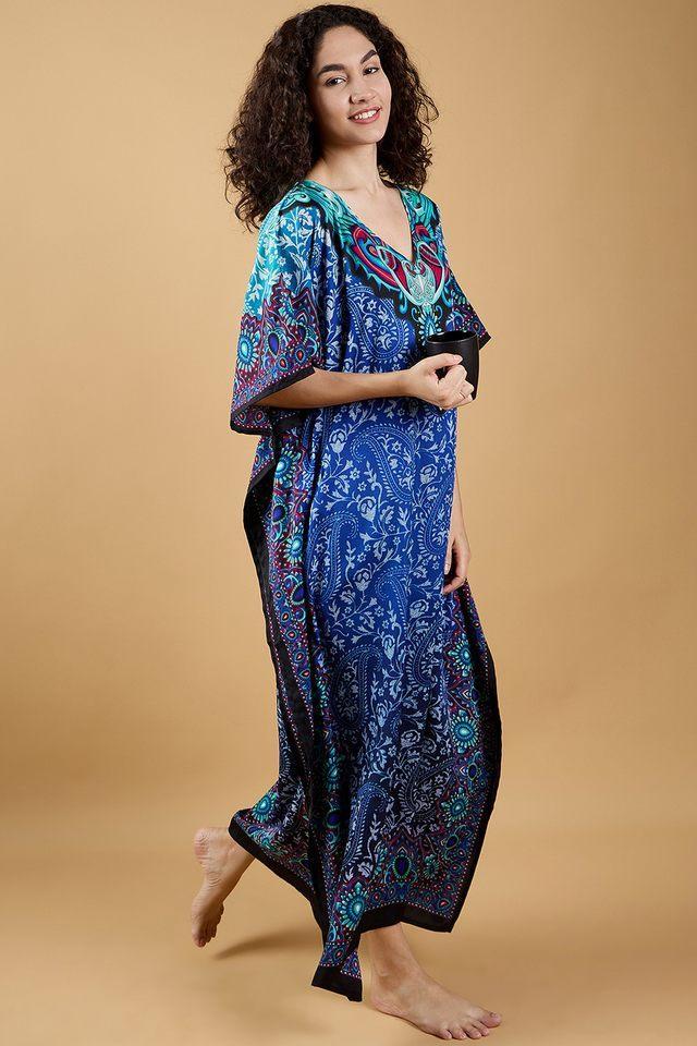 printed polyester regular fit womens kaftan