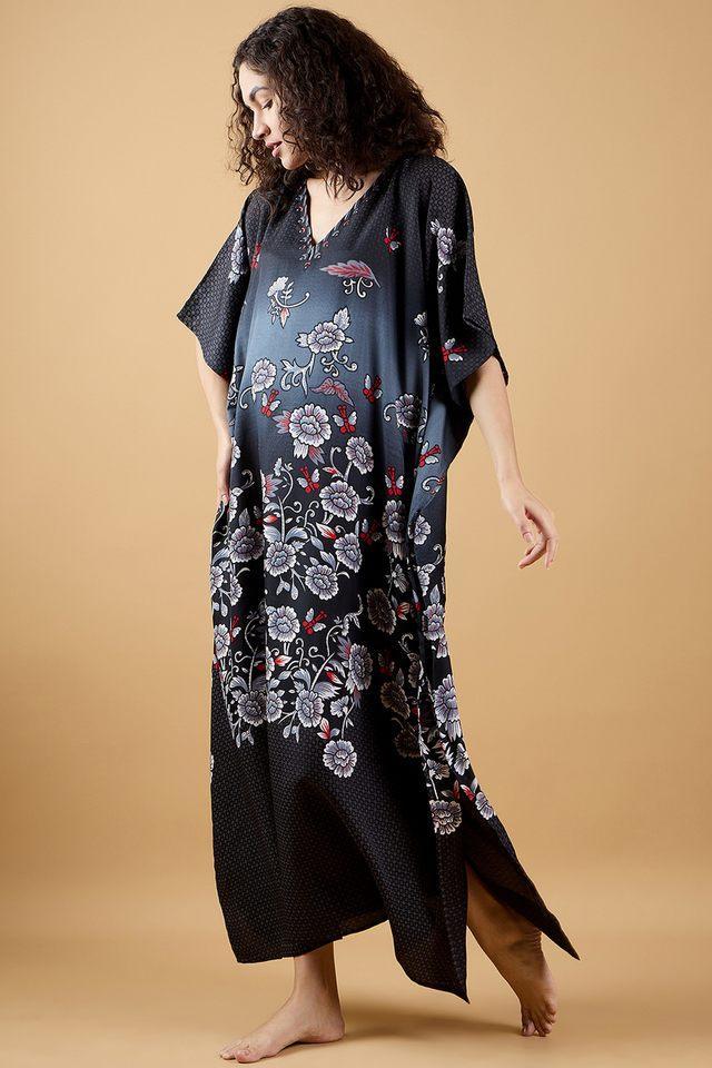 printed polyester regular fit womens kaftan