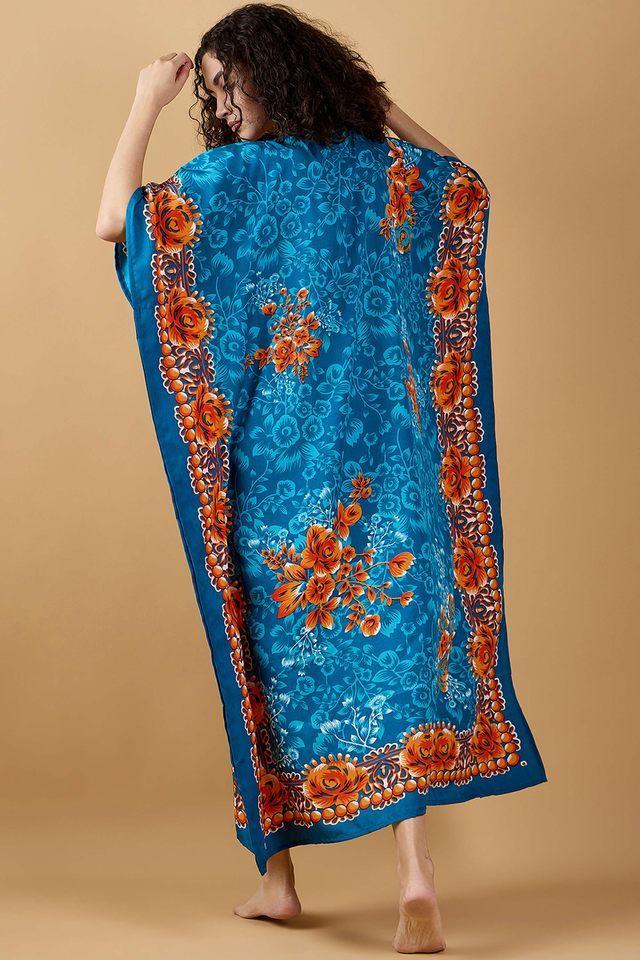 printed polyester regular fit womens kaftan