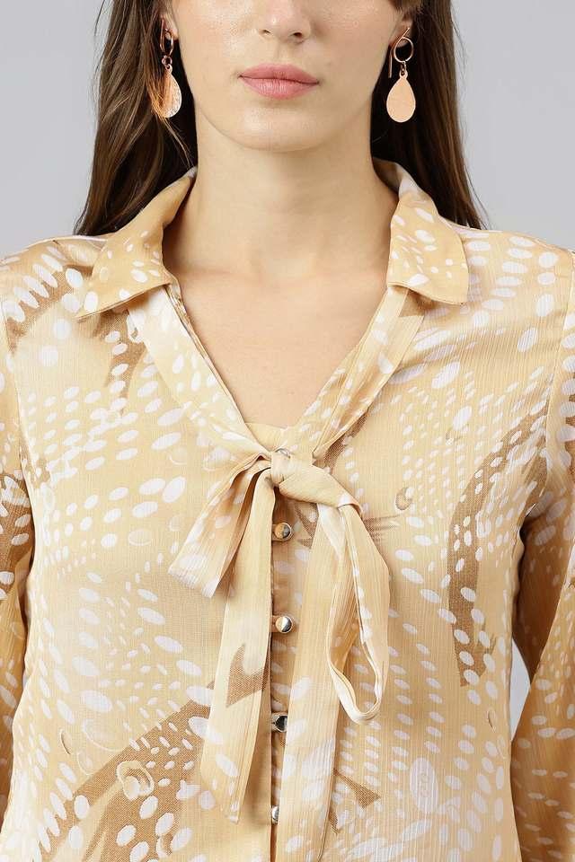 printed polyester regular fit womens shirt