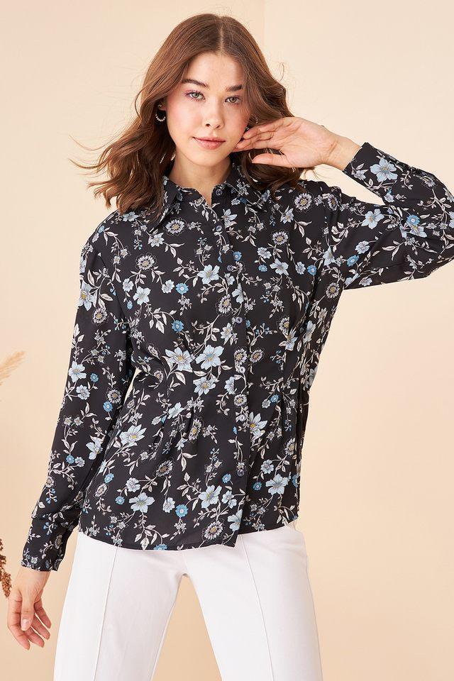 printed polyester regular fit womens shirt