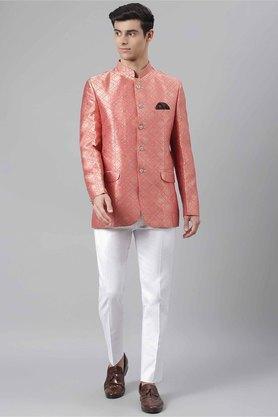 printed polyester viscose regular fit mens suit - d140whi pink