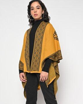 printed poncho shrug