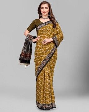 printed pure cotton mulmul saree