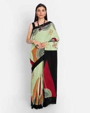 printed pure cotton saree