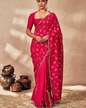 printed raw silk saree