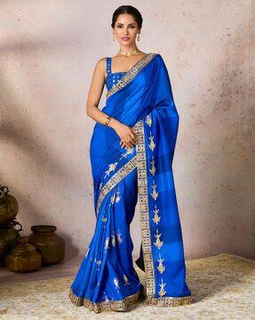 printed raw silk saree