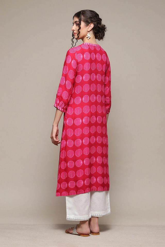 printed rayon collar neck womens kurta