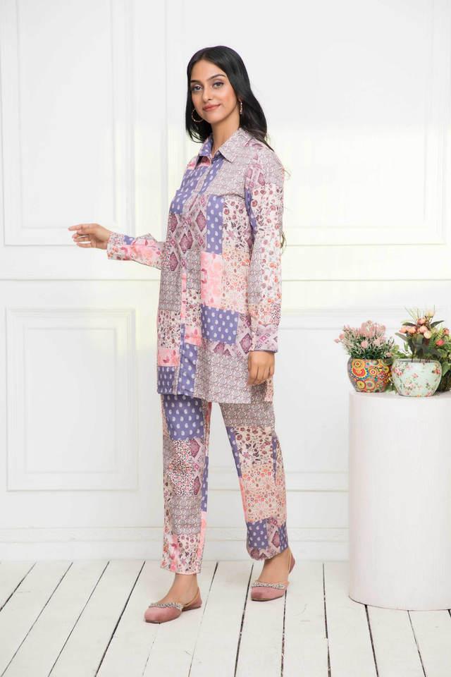 printed rayon regular fit womens kurta palazzo set