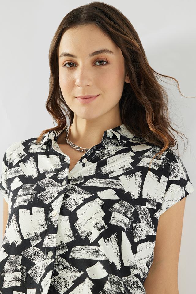 printed rayon regular fit womens shirt