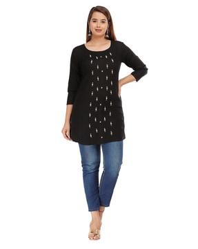 printed rayon tunic