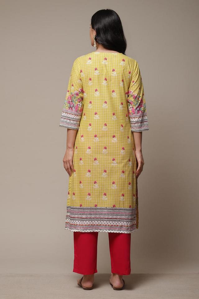 printed rayon v neck womens kurta