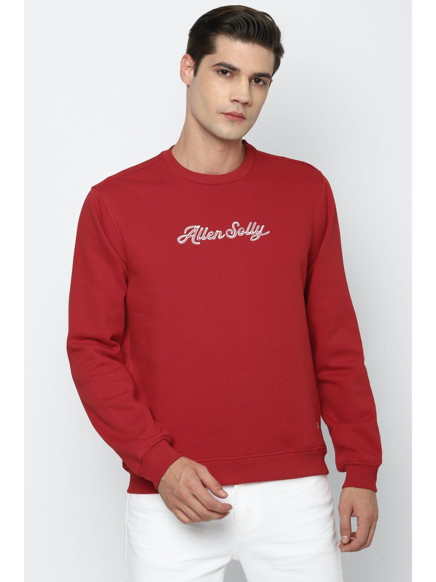 printed red sweatshirt