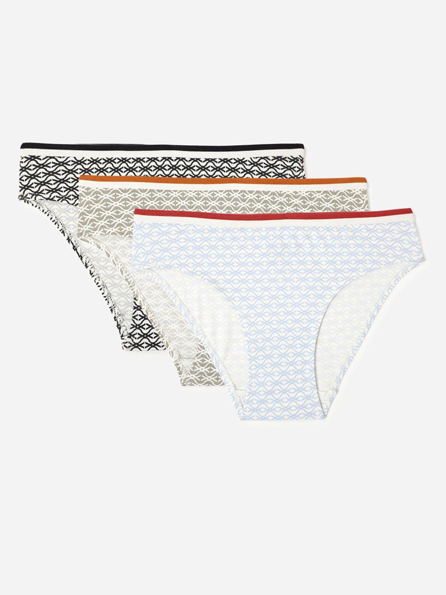 printed regular fit briefs (pack of 3)