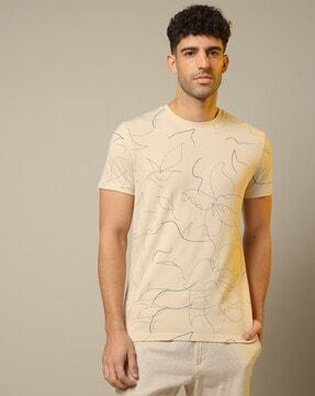 printed regular fit crew-neck t-shirt