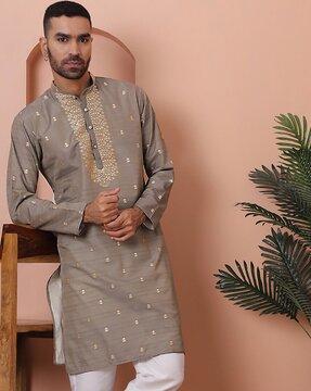 printed regular fit long kurta