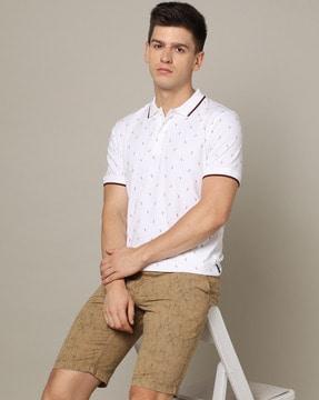 printed regular fit polo t-shirt