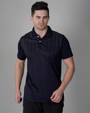 printed regular fit polo t-shirt