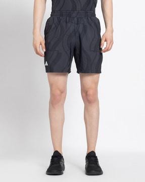 printed regular fit shorts with insert pockets