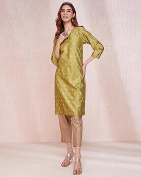 printed regular fit straight kurta