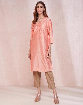 printed regular fit straight kurta