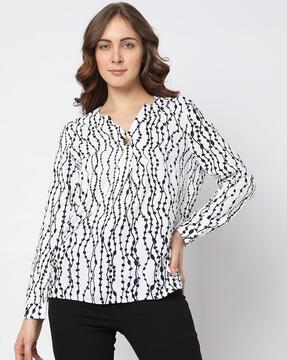 printed regular fit top